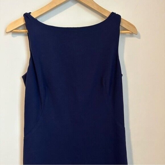 MM LaFleur Lydia Shift Dress Twist Strap Navy Midnight Indigo Women’s Size 0 - Picture 5 of 13